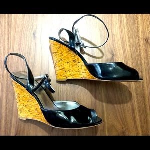 Nine West peep toe wedge heels Size 8